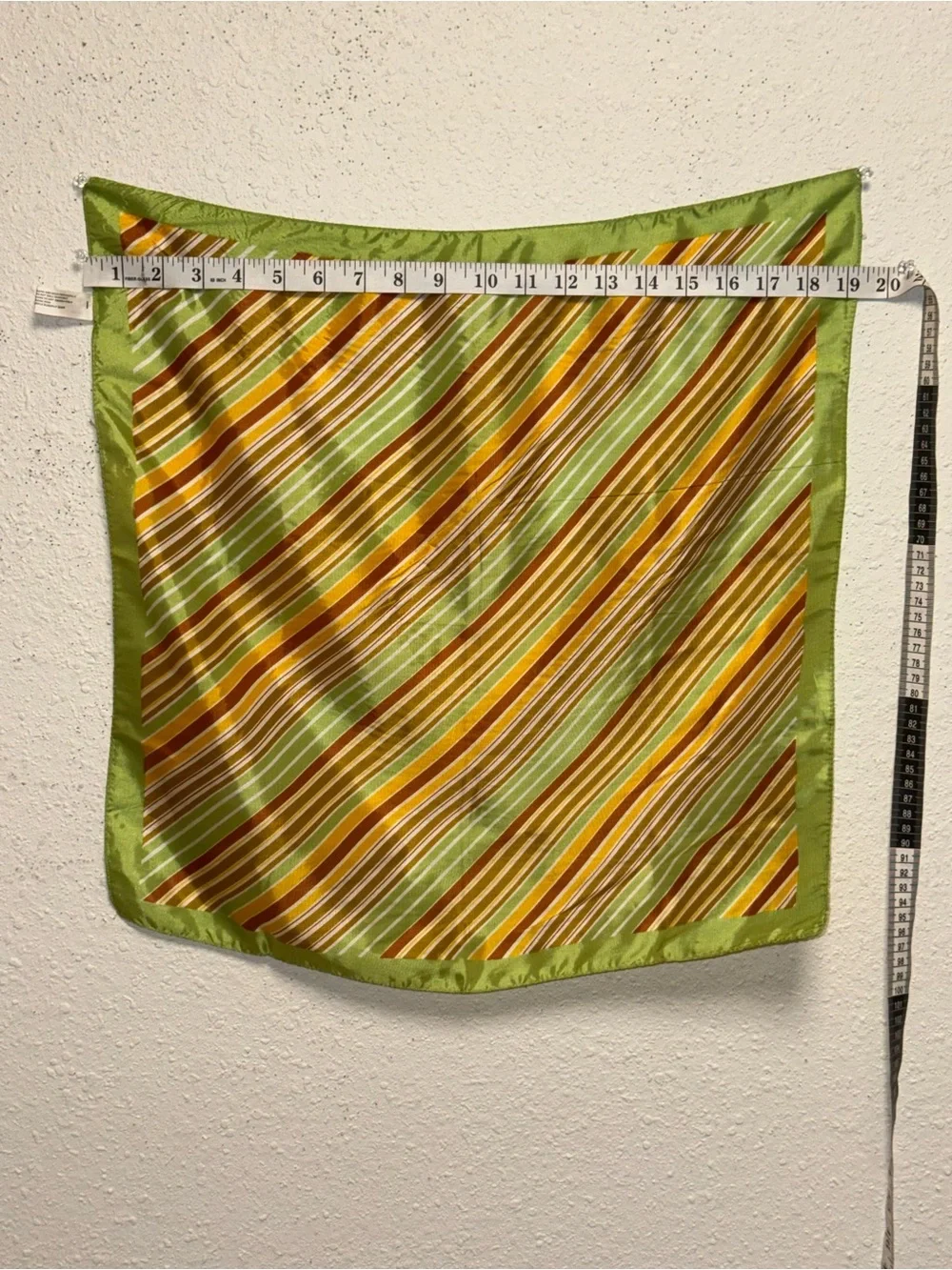 Green and Yellow Striped Decorative Scarf - Home Accents
